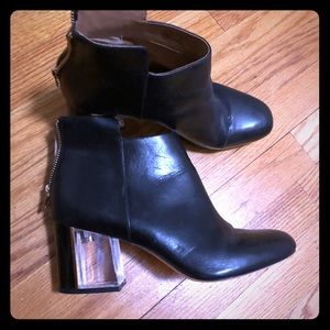 Sexy Calvin Klein lucite heel black booties!